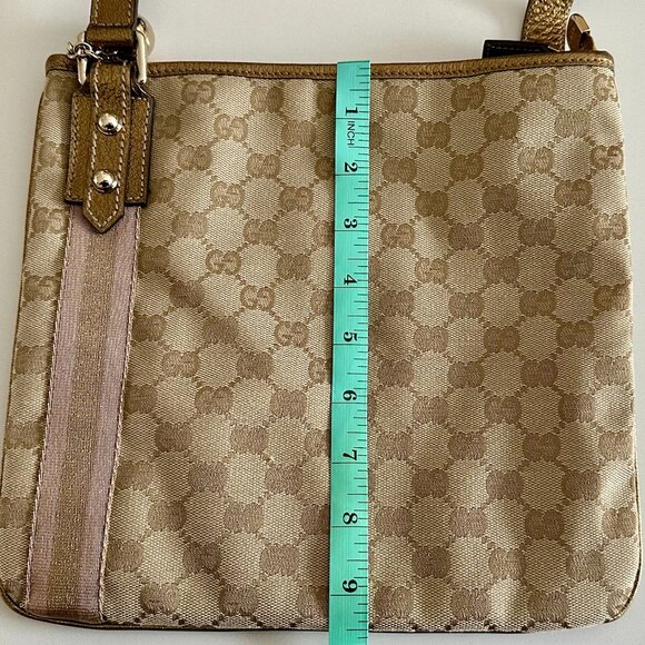 Gucci GG Canvas Sherry Line Shoulder Bag Gold/Pink/Beige - Picture 15 of 16